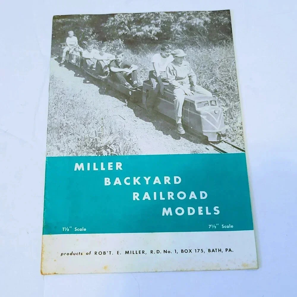 Miller Backyard Railroad Models Brochure 1 1/2" Scale 7 1/2" ScaleVintage 1950's